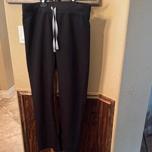 Figs Black Pants with White Drawstring